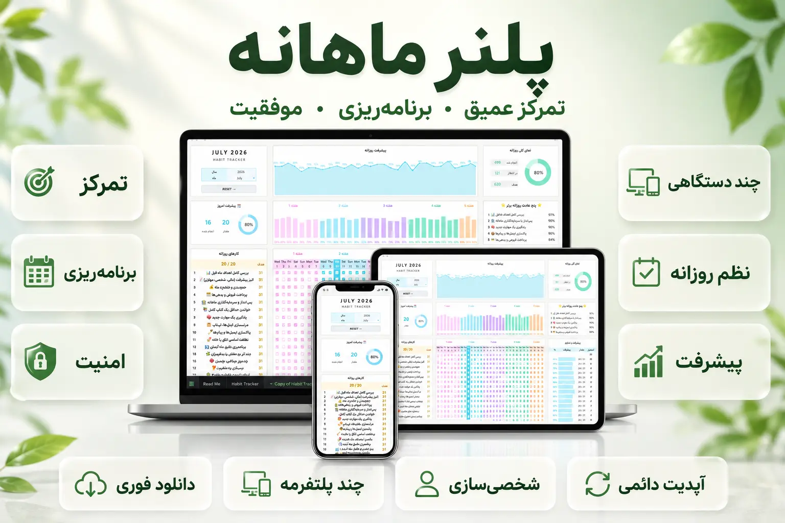 هبیت‌ترکر | کنترل کامل عادت‌های ماهانه